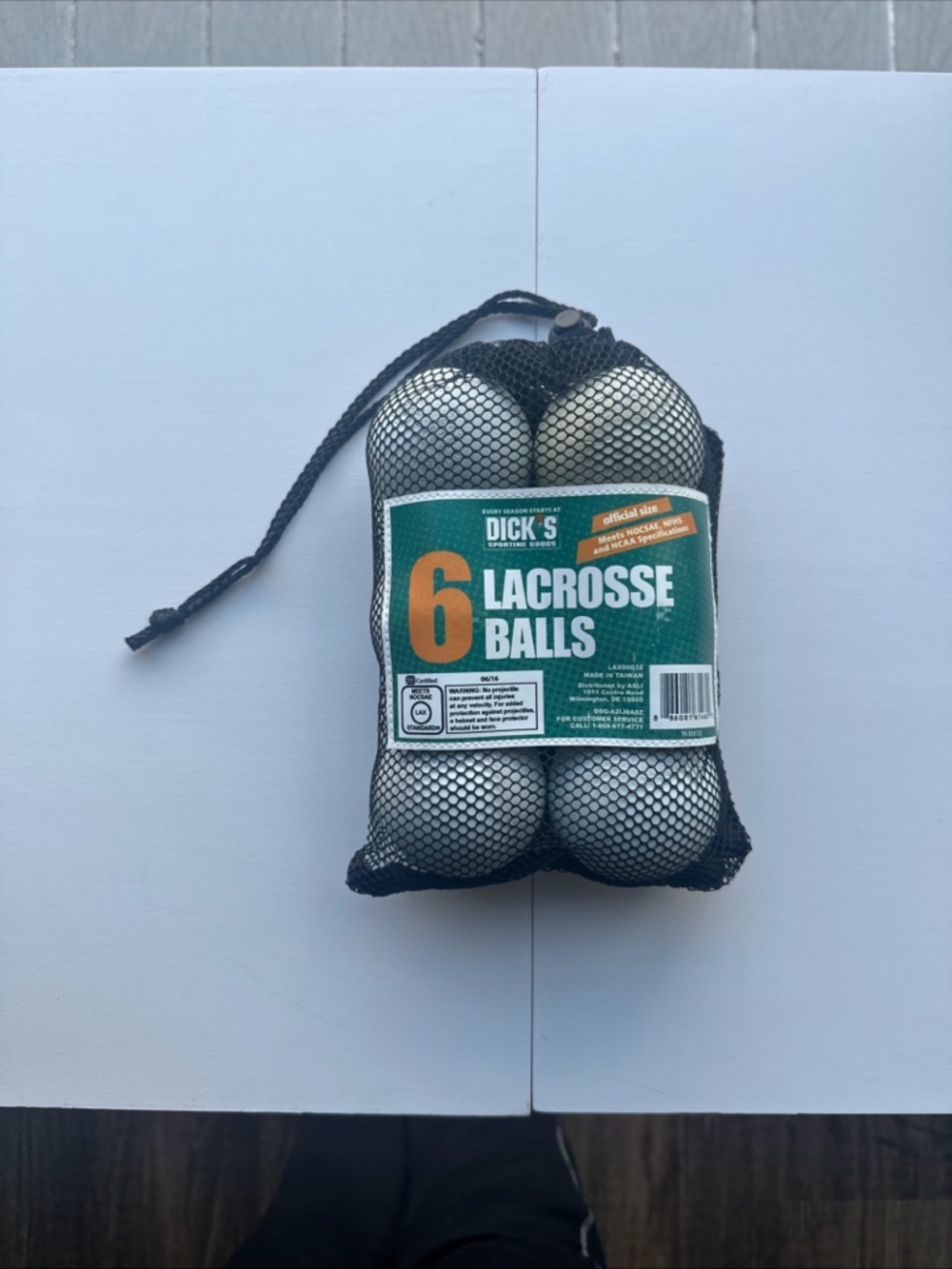 6-Pack Lacrosse Balls - White one ball off color than rest. Dicks Sports